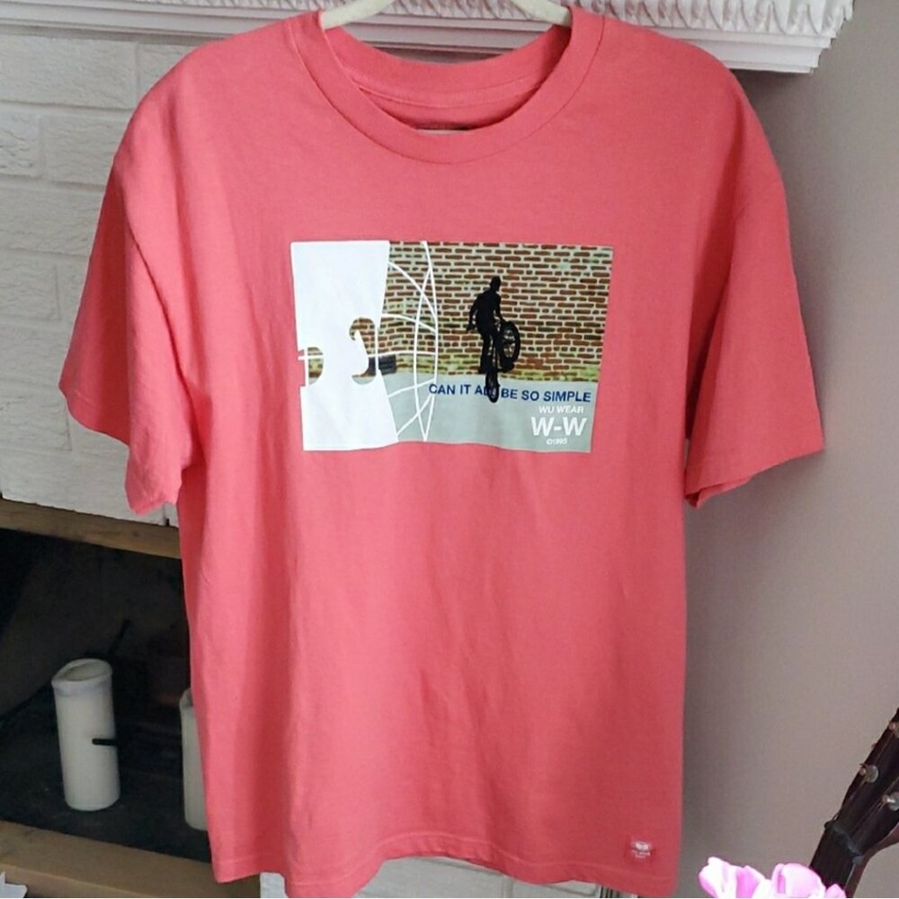 Wu Wear Men's Streetwear Vintage 1995 Graphic Salmon Color T-Shirt Size L